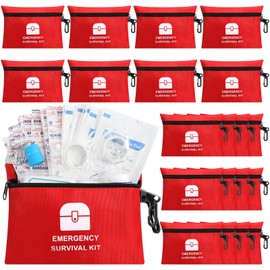 Geiserailie 6 Bags Small First Aid Kits Bulk, Travel Size Emergency Kit Individual Zipper Pouch Self Care Package Supplies for Homeless Travel Sports Hiking Forst Outdoor College Dorm Essentials