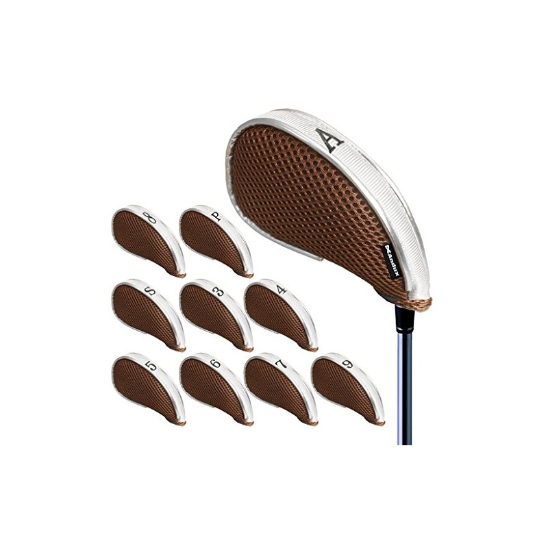 Andux Mesh Golf Iron Headcover with Zipper for Left &