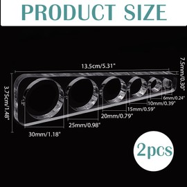 PH PandaHall 7.5mm Thick Safety Eye Tool for Amigurumi, 2pcs Clear Safety Eyes Insertion Tool Auxiliary Tool Eyeball Gauge Board Craft Eyes Tool for Crochet Stuffed Animal Eyes, 6/10/15/20/25/30mm