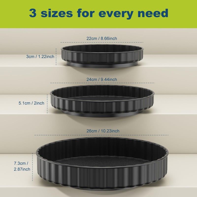 Lazy Susan Turntable, 3 Pack Lazy Susan, Lazy Susan Cupboard