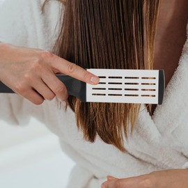 Peine alisador, cepillo de pelo con abrazadera de secado rápido antiestático de doble cara para alisar y estilos de cabello liso