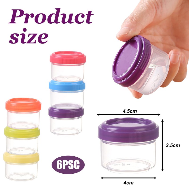 6PCS Plastic Mini Storage Containers with Lids – Small Tupperware