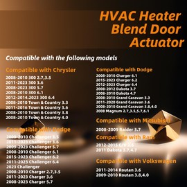 HVAC Heater Blend Door Actuator For Dodge Challenger/Charger/Grand Caravan For Chrysler 300/Town & Country For Ram Routan Raider, Heater Air Door Actuator Motor Replaces 604-024 68033337AA 68031977AA