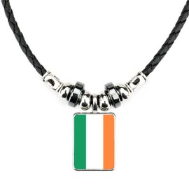 Ireland Irish Black Soft Rope Chain Necklace With Velvet Gift Bag