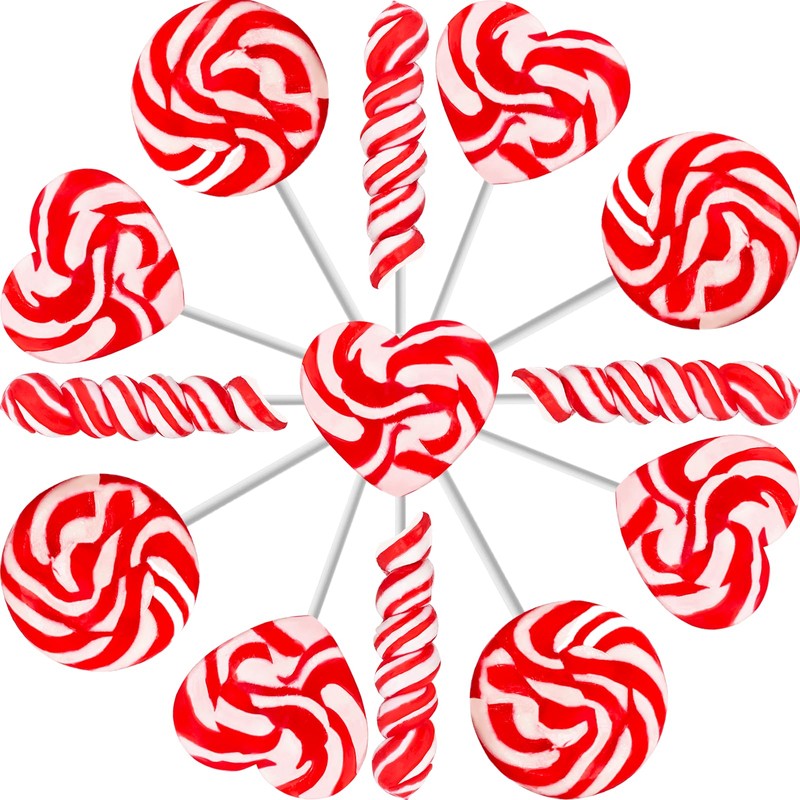 Fruidles Valentine's Day Swirl Lollipop Sucker, Individually Wrapped (36-Pack)