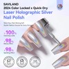 SAVILAND Holographic Nail Polish: Laser Silver Chrome Quick Dry Nail