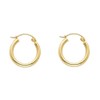 14k REAL Yellow Gold 2mm Thickness Hinged Hoop Earrings (15