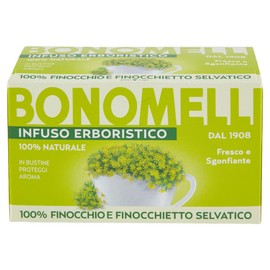 Bonomelli Infusi Erboristici Finocchio e Finocchietto Selvatico, Confezione da 16 Filtri, Gusto Delicato e Intenso, Fresco e Sgonfiante, Infusione a Caldo, Ingredienti 100% Naturali