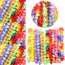 Luau Leis 12 PCS Set | Hawaiian Leis Necklace | Luau Party Decorations | Leis for Luau Theme Party | Lei Flower Necklace | Tropical Hawaiian Party Décor | Weddings, BBQ, Graduation Leis | By Anapoliz