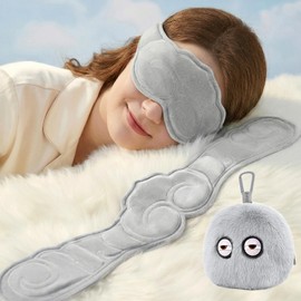 Weighted Sleep Mask with Gentle Pressure | Lightweight, Soft, Breathable & Skin-Friendly | Perfect Blackout for Deep Sleep, Travel, Meditation,Yoga (Light Gray, Ruyi)
