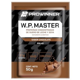 PROWINNER  WP Master, Suplemento Alimenticio, Proteína Concentrada de Suero de Leche y Soya, Sabor Chocolate, 37g de Proteína por Porción, con...     