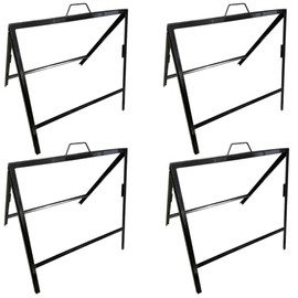 4 Less Co 4 Pack of Metal A-Frame Stand for Open House Sign for Realtor 18x24 Foldable Black V2
