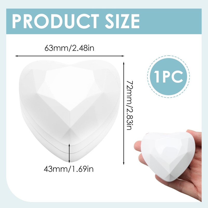 PRETTI Ring Box with Light Heart Shaped Velvet Ring Box