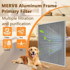 20x25x1 Air Filter, Reusable Air Filter - MERV 8, Washable Aluminum Permanent Electrostatic Filter - Long Service Life - For - Home and Office HVAC, Fireplace Systems (20x25x1)