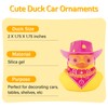 wonuu Car Dashboard Decorations Pink Cowboy Hat Rubber Ducks, Rubber