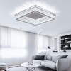 Finktonglan Square Crystal LED Flush Mount Ceiling Light, 17.7" Modern