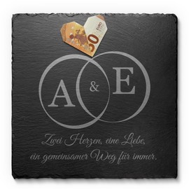 Engraved Slate as an Unusual Money Gift for Wedding – Ideas for Wedding Gifts – Special Gift for Bride and Groom – Money for Wedding Registry Office Polteramt Silver Wedding