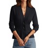 GraceSelect Black Cardigan for Women, Casual Shawl Lapel Peplum Sweater,