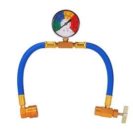 R134A Car AC Refrigerant Charge Hose Kit Recharge Hose with Gauge,A/C 1/2 Recharge Measuring Kit Can Tap Air Conditioning Pressure Gauge R134A by Ketofa