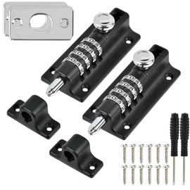 YOPEUC 2 Combination Locking Bolt, 4 Digit Sliding Lockable Padbolt, 100mm Combi Bolt, Heavy Duty Sliding Lockable with Anti Tamper Security Fixing Screws, Locking Bolt for Home Gate Shed Garage