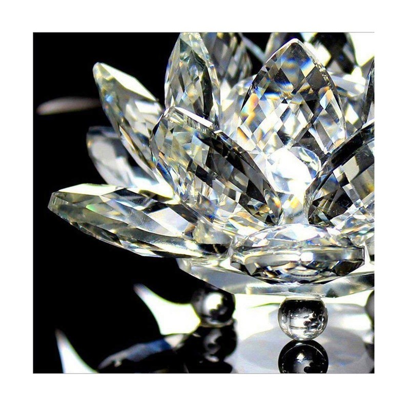 MSZSA CRYSTAL LOTUS FLOWER ORNAMENT LARGE CRYSTOCRAFT HOME DECOR FREE