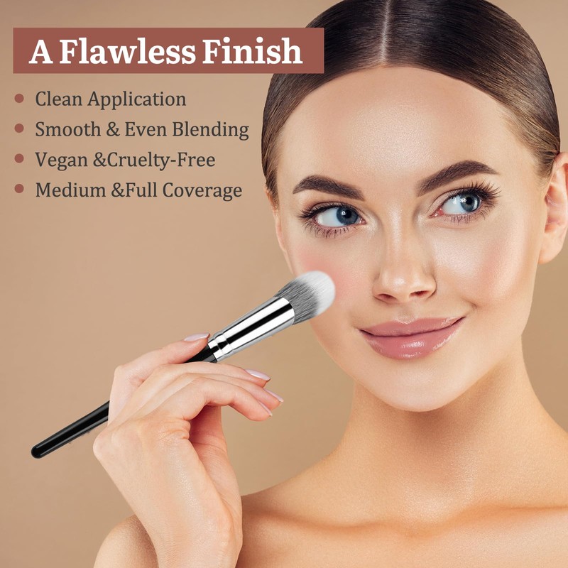 MUIIGOOD Angled Blush Brush, Face Makeup Liquid Blush Brush For