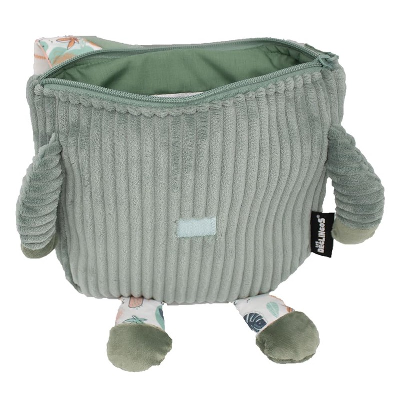 Les Déglingos Unisex Baby Chillos The Sloth Velvet Backpack, Green,
