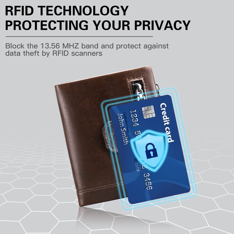SENDEFN Mens Wallet RFID Blocking Genuine Leather Bifold Compact Wallets
