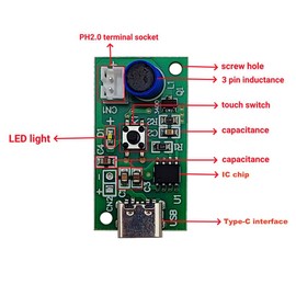 SazkJere 6Pcs DC 5V USB Humidifieration Atomization Disc Type-C Interface Atomization Drive Circuit Board for DIY Home Devices