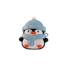 Rertnocnf Case Compatible with 2024 Airpods 4, Cute Kawaii Christmas Penguin Design Case Cover, Portable Earbuds Accessories Soft Silicone Wireless Earphone Shockproof Protector with Hook