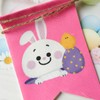 Adurself Happy Easter Burlap Look Fabric Banner, Pre-Assembled Canvas “HAPPY