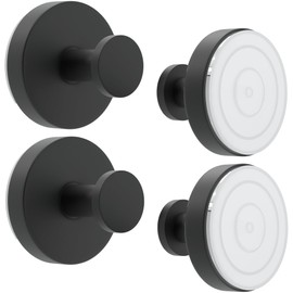 MONGTINGLU Suction Cup Hooks for Shower, No Drill Towel Hooks for Bathroom, Shower Hooks for Inside Shower, Window, Glass, Tile to Hang Towels, Robes, Loofah, Black(4-Pack)