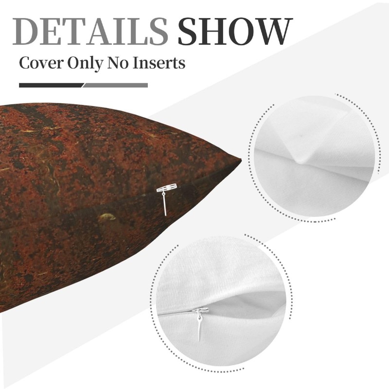 Dark Grey Rust Throw Pillow Covers 18"X18" Cozy Velvet Square