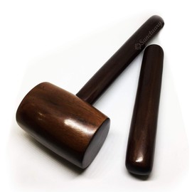 Tok Sen Hammer Centre Punch Set Wedge Massager Wooden Tool Deep Tissue Therapy Toksen Massage Stick Trigger Point Back Muscle Foot Strike Stamp Percuss Ironwood Wood Thailand 10, 6.5 Inches