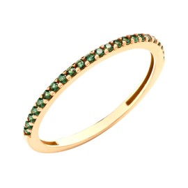 Old English Jewellers 9ct Yellow Gold Emerald Eternity Band Ring size J K L M N O P Q R S T U (K)