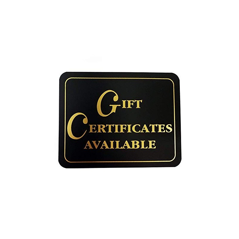 Elegant Gift Certificates Available Business Sign - 5.5" H x
