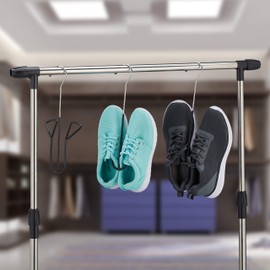 Relaxdays Shoe Hangers, Set of 3, Holder with Non-Slip Coating, for Various Shoe Types, H x W x D 33.5 x 14 x 4 cm, Black