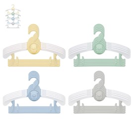 JSF Adjustable Baby Hangers, 20pcs Toddler Kids Child Nursery Closet Hangers - Non-Slip, Extendable, Ideal for Newborn Clothes (Colourful Bear Design)