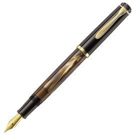 Pelican Fountain Pen Medium Fine Point Marble Brown Classic M200 Intake Type Genuine Imported