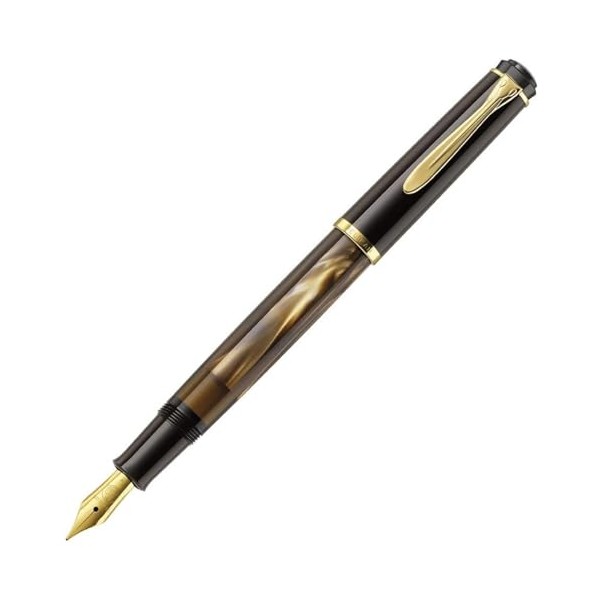 Pelican Fountain Pen Medium Fine Point Marble Brown Classic M200