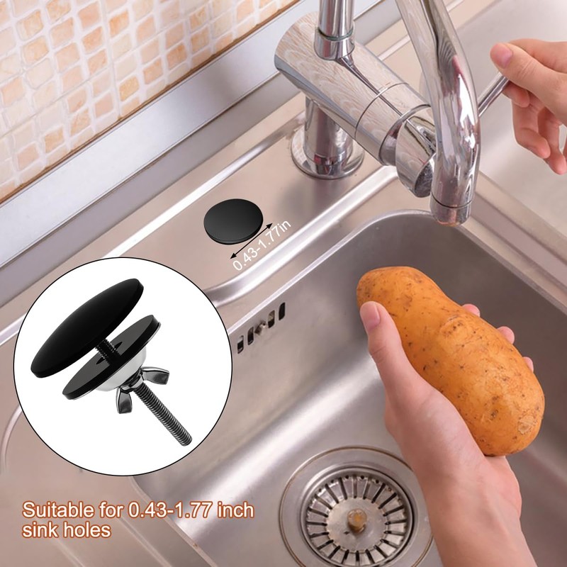 2 Sets Kitchen Sink Hole Cover Faucet Hole Cover Stainless