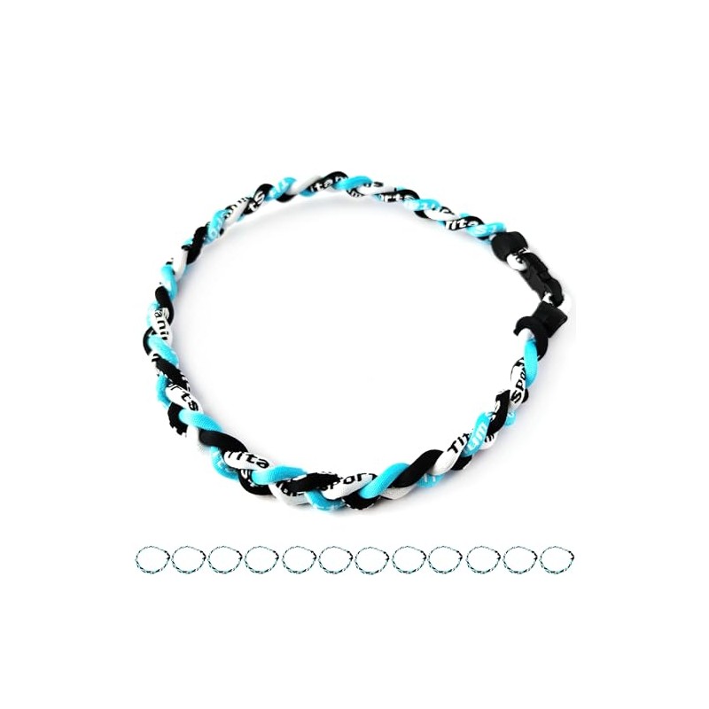 Pack of 12 Baseball Necklaces Rope Tornado Titanium Baseball Rope