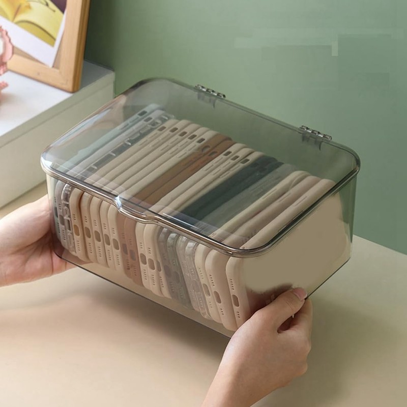 Daiilg Makeup Face Mask Organizer Dust-Proof Large Capacity Desktop Storage