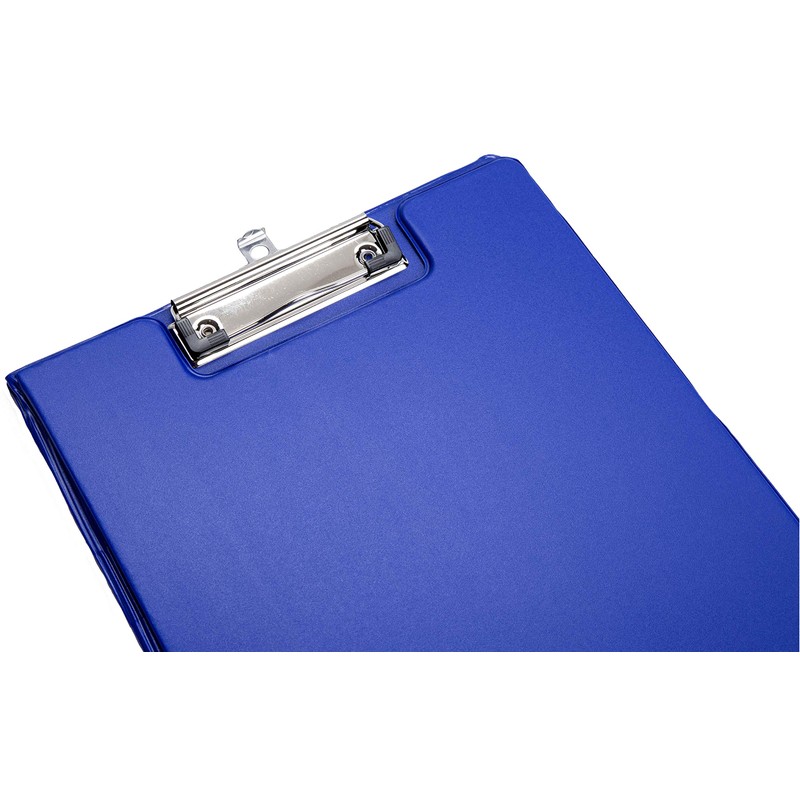 Morgan A4 Blue Foldover Clipboard Solid Hardback PVC Cover With
