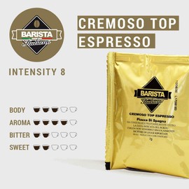 Barista Italiano 80 ESE Coffee Paper Pods 44mm (CREMOSO TOP ESPRESSO, 80 Sachets)