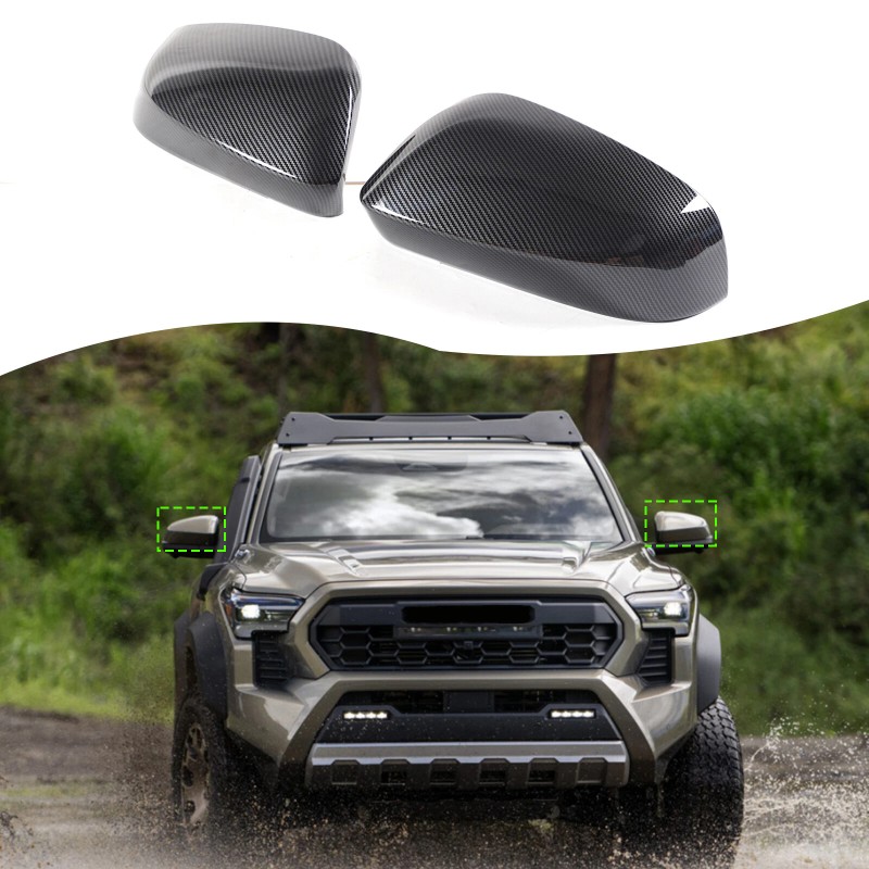 car-attention Carbon Fiber Style Rear View Mirror Outside Cover Cap