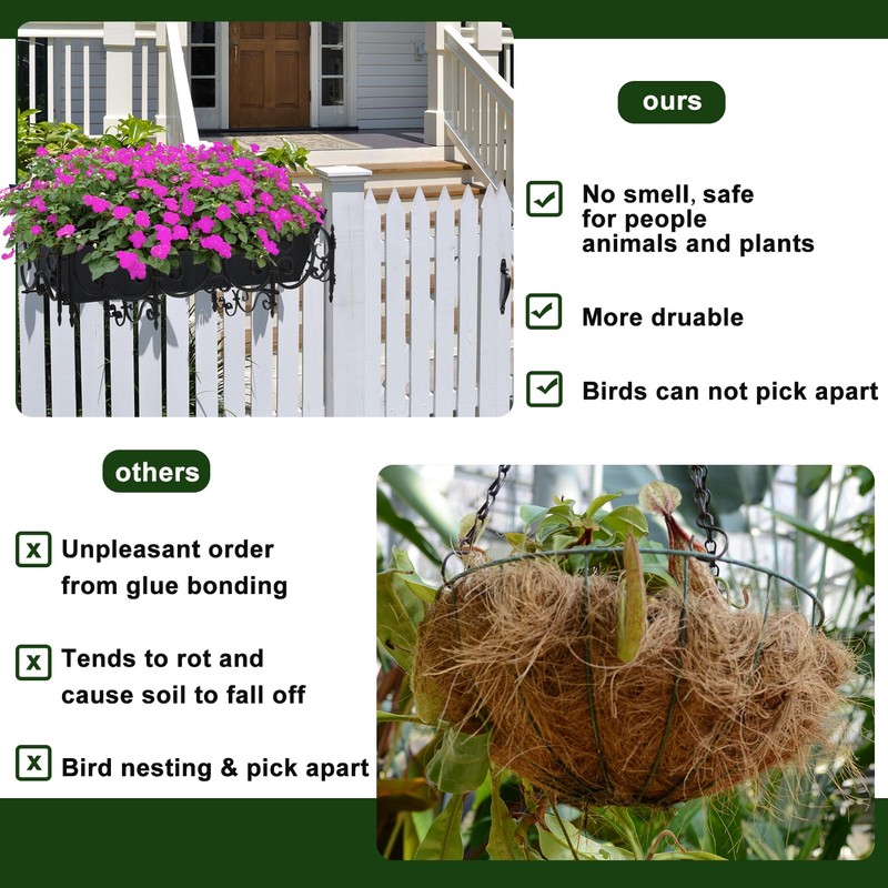 2PCS 30Inch Rectangle Window Box Liner Felt Planter Basket Liner