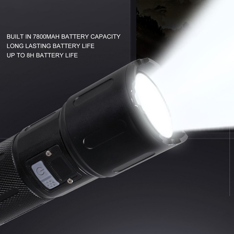 Super Bright Flashlight 5 Gears Zoomable Waterproof Rechargeable 40W High