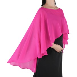 Ladiery Sheer Chiffon Capes Soft Capelets for Women, Lightweight Shawls and Wraps for Evening Party Dress Cover Up