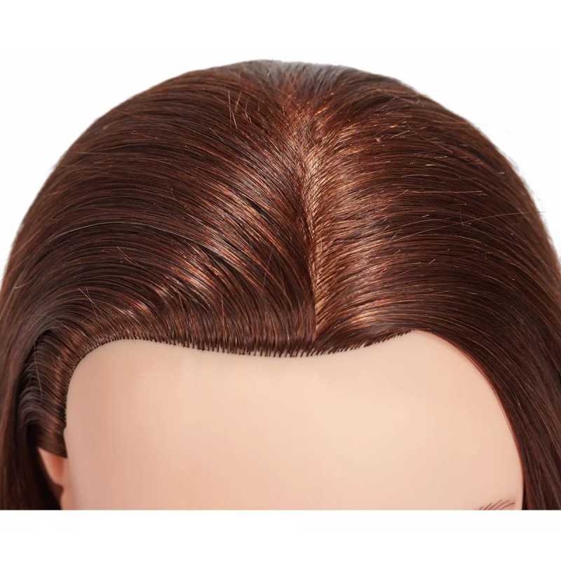 cabeza de entrenamiento Maniqui Cabeza Cabello Natural #4 Marrón Oscuro
